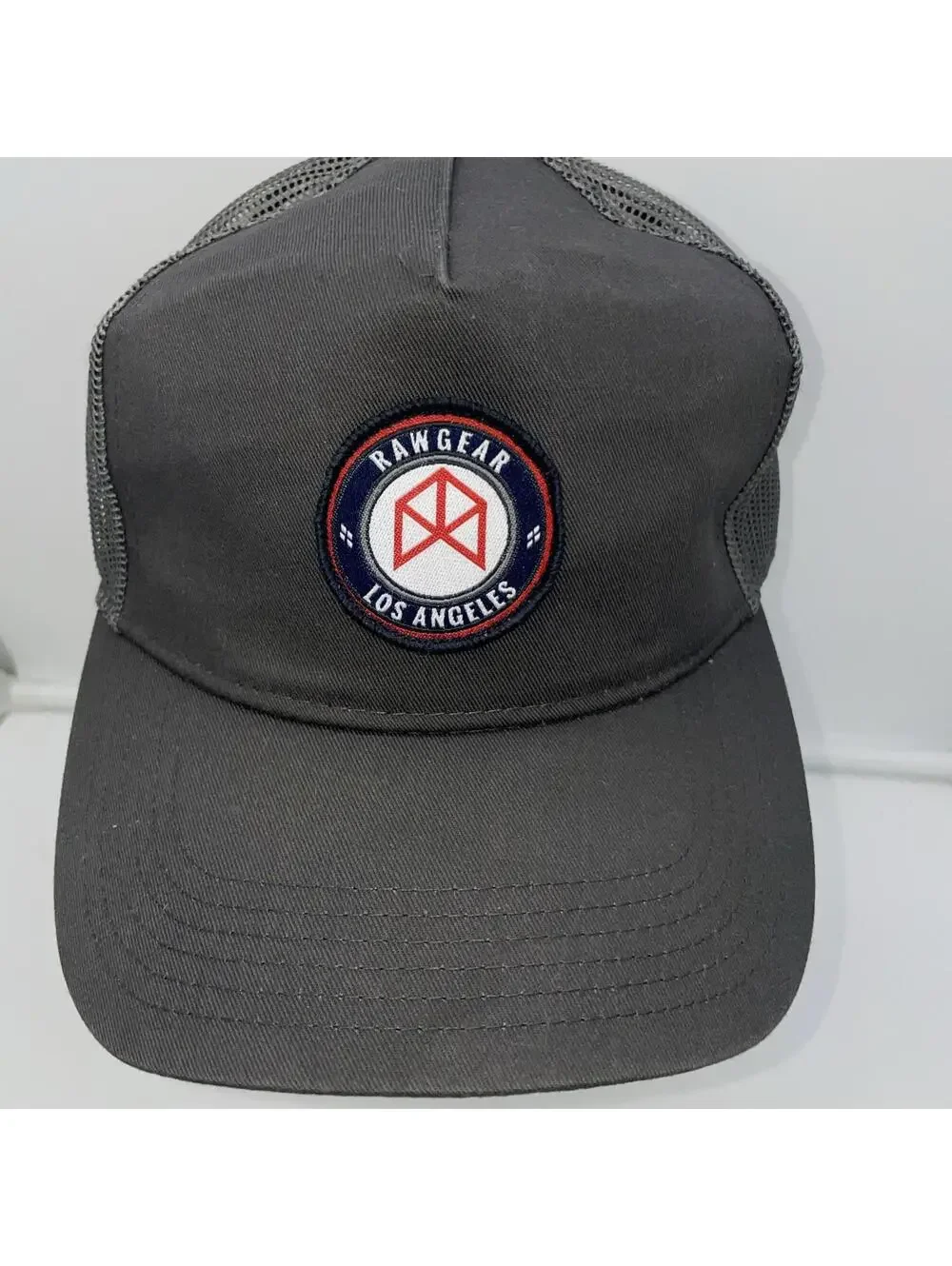 Rawgear Los Angeles California Distressed Mesh Trucker Snapback Hat Cap Fitness